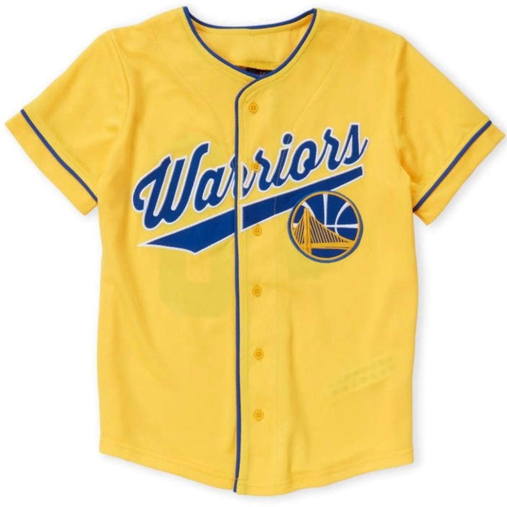 Warriors Button up yellow Boy's Shirt Size 7